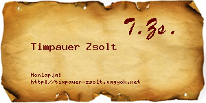 Timpauer Zsolt névjegykártya